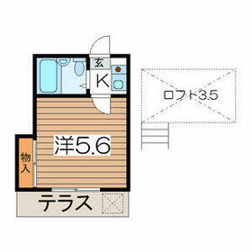 レオパレス衣笠第6の間取り