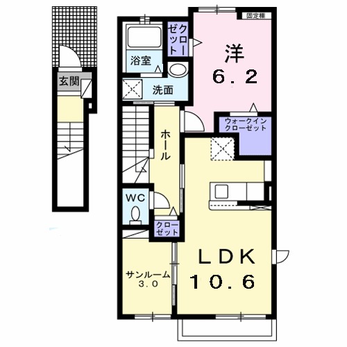 サウス フィオーレ美咲の間取り