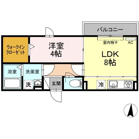 D-Room Sashie(ディールームサシエ)の間取り