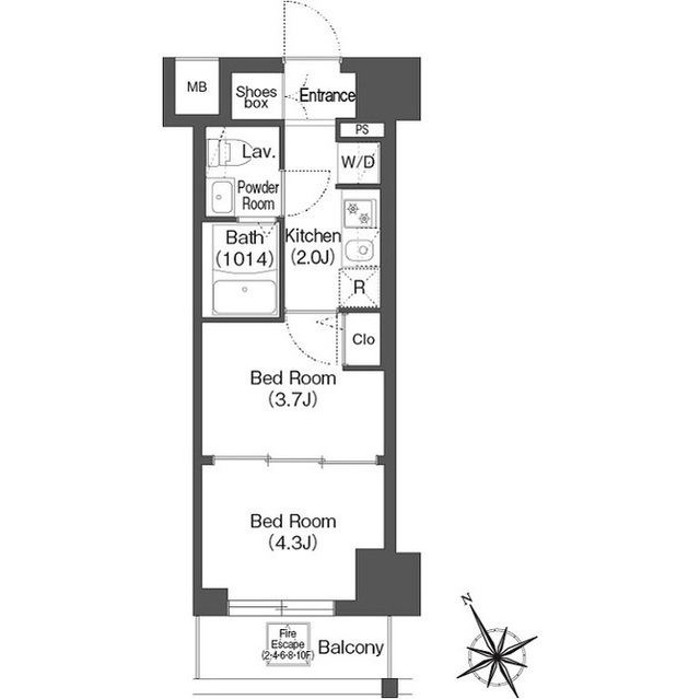 コンフォリア・リヴ根岸二丁目・1003号室の間取り
