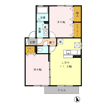 101号室の間取り
