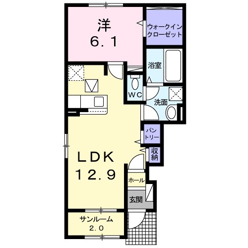 ラッキー　スター・01010号室の間取り