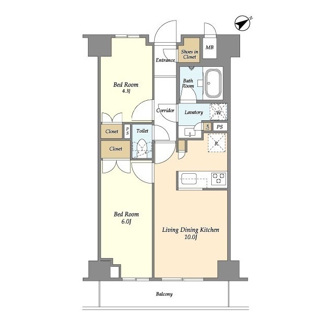 市谷台町坂フロントの間取り