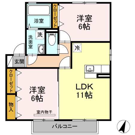 シーゲルSugu A棟の間取り