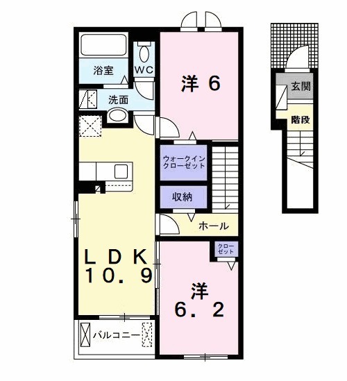 パピィ エーツーの間取り