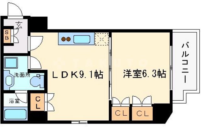 南堀江アパートメントグランデの間取り