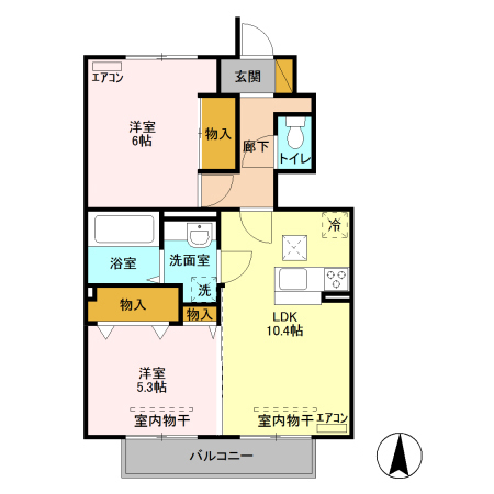 シアン・サージュ Bの間取り