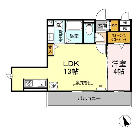 Dースクエア牛田の間取り