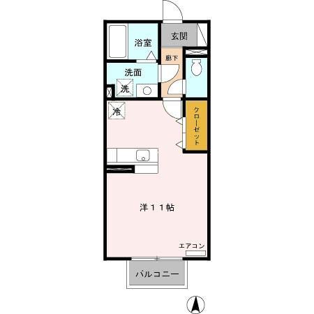 モナリエ竹成 Aの間取り