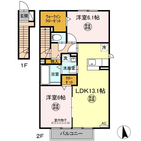 バンブー スカイ Cの間取り