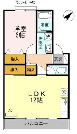 セジュール深沢　D棟・202号室の間取り