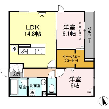 野秋ハイツIIの間取り
