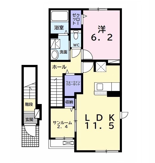 サン ヴェール 小林 Aの間取り