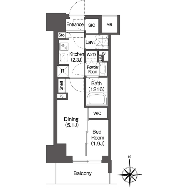 コンフォリア東新宿の間取り