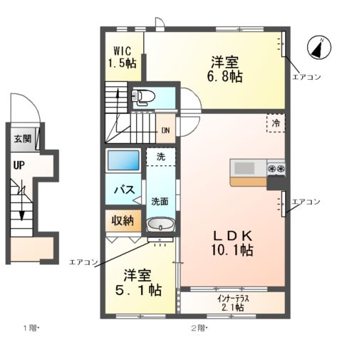 カーネ　ビアンコの間取り