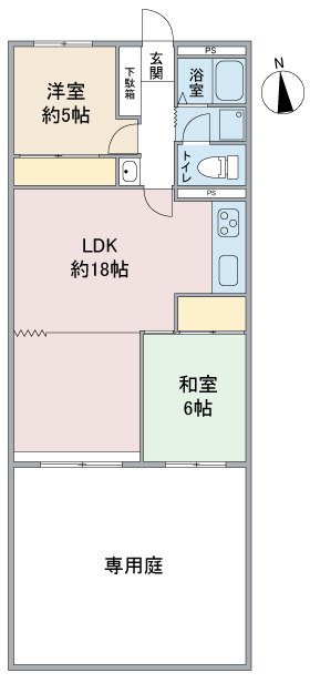 ドミール東山１０２号室の間取り