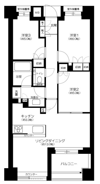 グランスイート神楽坂ピアース ノースヒルズの間取り