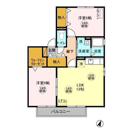 リシアンサス・ガーデン ABCDEFの間取り