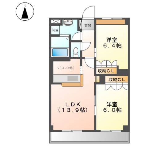 Crecia中平(クレシアナカヒラ)の間取り