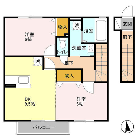 クローバーヒル城南 Aの間取り