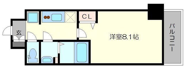 プレサンス谷町九丁目駅前の間取り