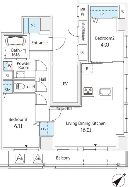 Oriental Yokoyamachoの間取り