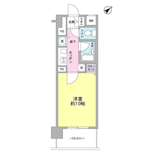 サンピエス河田町・203号室の間取り