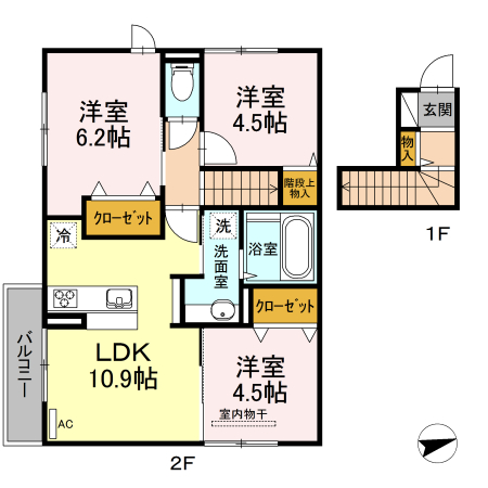 木犀館Ⅱの間取り