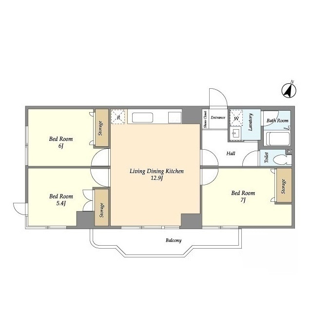 ザ・クレスト・304号室の間取り