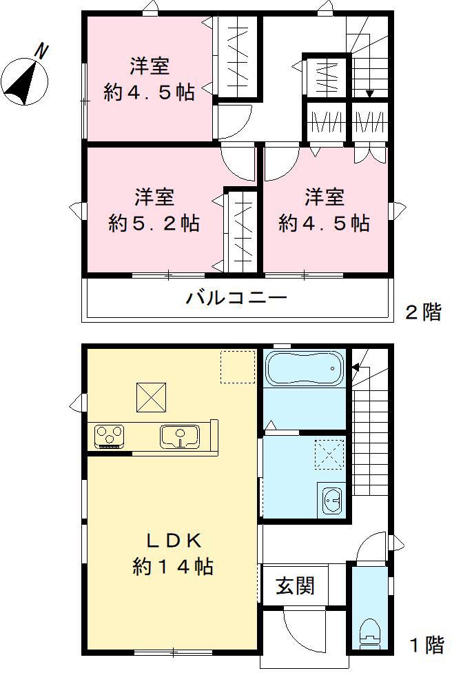 三室戸建の間取り