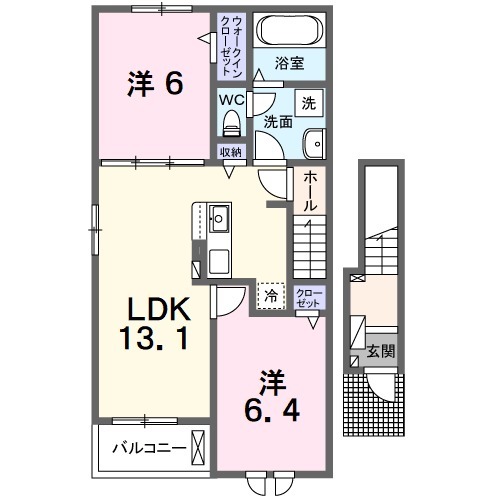 ヒルズ 韮崎 Ⅱの間取り