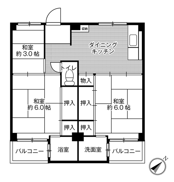 ビレッジハウス葛ノ葉7号棟の間取り