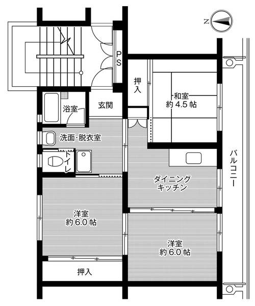 ビレッジハウス所沢1号棟の間取り