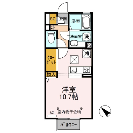 D-room思川ヴィオレ Dの間取り