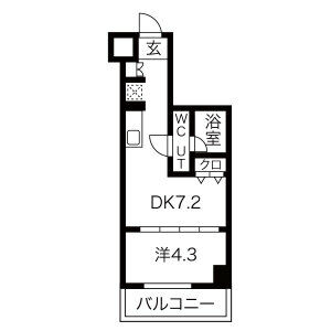 マテリア千住大橋・703号室の間取り