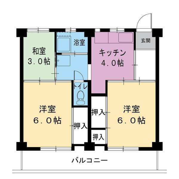 ビレッジハウス新開1号棟の間取り