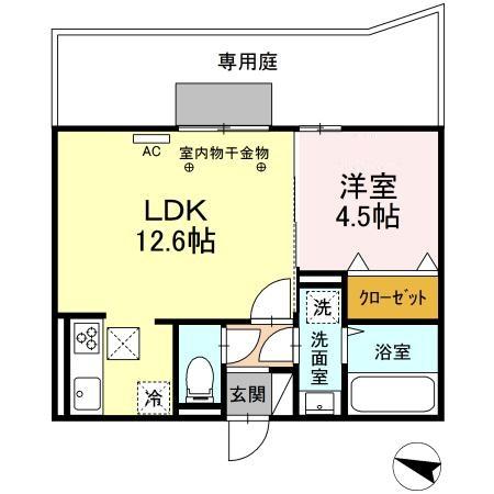 106号室の間取り