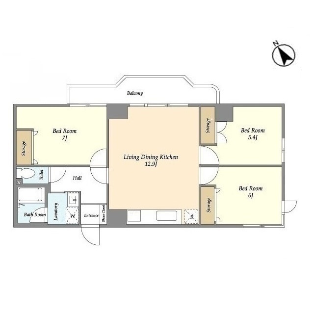 ザ・クレスト・602号室の間取り