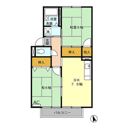 プレジール三宅 Aの間取り