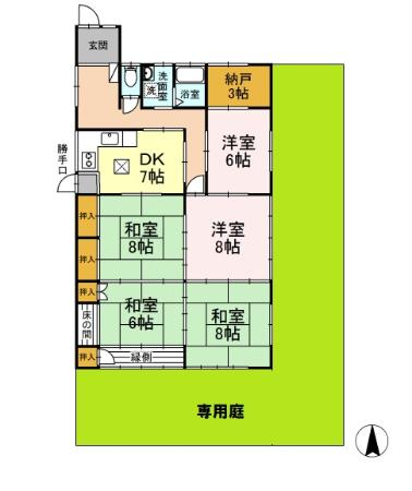 松ノ木五丁目貸家の間取り