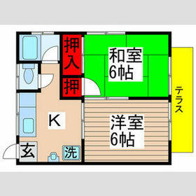 梵天塚ハイツの間取り