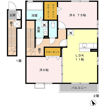 エヲコルト Aの間取り