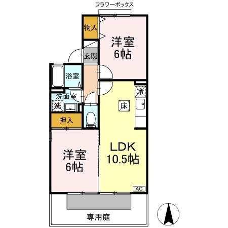 セジュール柏原 A棟の間取り