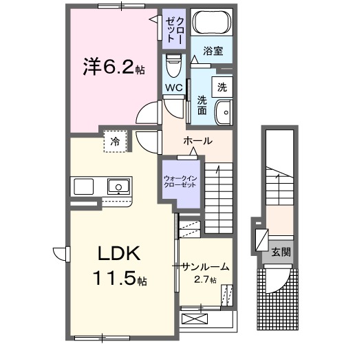 アンソレイユ Ⅱの間取り