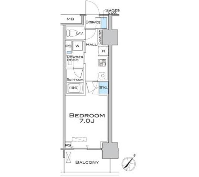 ＭＦＰＲコート武蔵小山・802号室の間取り