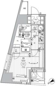 プロスタイルウェルス西早稲田・201号室の間取り