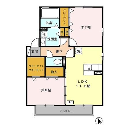 セジュールサンピアＡの間取り