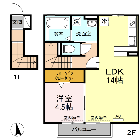 G-room飯柄(ジールームイイガラ) B棟の間取り