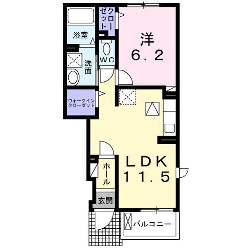 エアリーテラス キャロットⅢの間取り