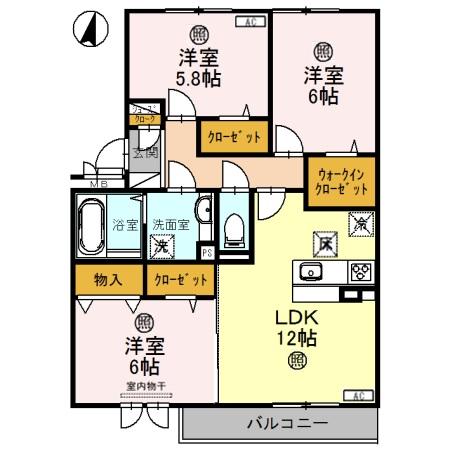 ロイジェントパークス レイクタウン Ⅱ Cの間取り